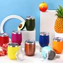 20 Pack Stainless Steel Wine Tumblers with Lids Bulk 12 oz Double Wall Insulated Wine Cups Stemless Powder Coated Glass for Coffee Cocktails Champagne Laser Engrave DIY Gift, 20 Assorted Colors
