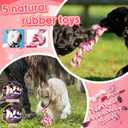 Vinsot 12 Pack Large Dog Chew Toys for Aggressive Chewers Pink Christmas Gifts Teething Toys with Dental Rope Squeaky Balls and Chew Bone for Medium Large X-Large Breeds Dogs