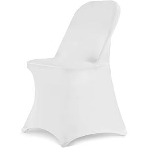 HAINARverS Stretch Spandex Folding Chair Covers 3 PCS Universal Fitted Chair Cover Protector for Wedding,Party, Banquet, Holidays, Celebration, Decoration(White, 3 PCS)