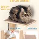 Aechonow 80inch Wall Mounted Cat Tree, 15.8in Top Perch Bed for Large Adult Cats, Adjustable Cat Shelves Floor to Ceiling for Scratch, Climb, and Lookout