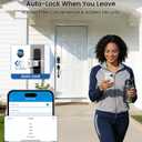 Veise VE07-H Fingerprint Smart Locks for Front Door with Handle Set, App Control, Keyless Entry Keypad Deadbolt, Digital Electronic Touchscreen, Easy Install, Auto Lock, Matte Black