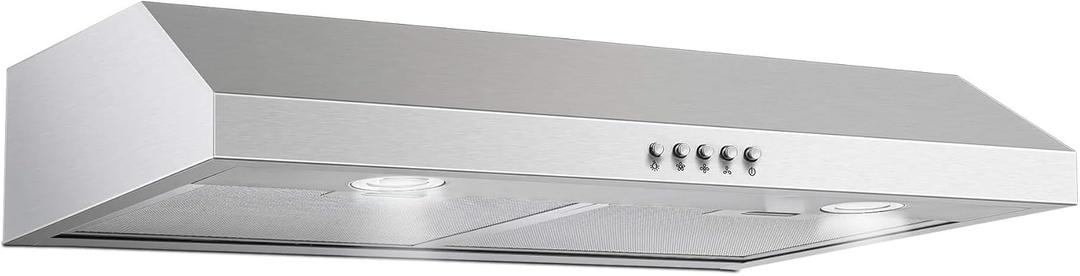 SNDOAS Under Cabinet Range Hood,30 inch Ductless Range Hood Alterable to Ducted,Stainless Steel Kitchen Exhaust Hood with 700CFM, 3-Speed Fan,Stove Vent and Oven Hood with Button Control