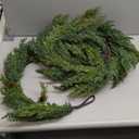 2PCS 6FT Christmas Garland, Cedar Garland -Realistic Greenery Cypress Pine Garland with Pinecones for Mantle Table Railing Fireplace Indoor & Outdoor Christmas Decoration