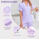 Ruffle Pajama Set, Womens Button Down Pijama Sets Soft Comfy Short Pjs Cute Vintage Ladies Sleepwear (Purple, S)
