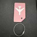 Gostwo Silicone Initial Luggage Tag for Suitcases Travel Essentials | Pink, Personalized Airplane Name Tag, TSA Approved, Stainless Loop, Privacy Protection, Luggage Identifiers Accessories