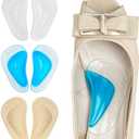 Dr. Foot's Arch Support Shoe Insoles for Flat Feet, Gel Arch Inserts for Plantar Fasciitis, Adhesive Arch Pad for Relieve Pressure and Feet Pain- 3 Pairs (Beige+Blue+ Clear, 3 Count (Pack of 1))