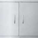 JIE JIN 31" W X 24" H Outdoor Kitchen Doors Double Doors Thickened 304 Brushed Stainless Steel BBQ Access Door BBQ Island Doors Outdoor Kitchen Accessories Door for Outdoor Kitchen BBQ Island