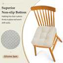 downluxe Chair Cushions for Dining Chairs 4 Pack, Tufted Indoor Chair Pads with Non-Slip Bottom, U-Shaped Kitchen Chair Cushions, 17"x17"x4", Beige