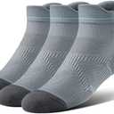BRISIRA Coolmax Bamboo Viscose Women Compression Running Ankle Socks No Show Athletic Wicking Thick Cushioned Arch Support, L-3 Pack