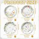 100 PCS Wildflower Party Plates, 9-Inch Floral Disposable Mother's Day Paper Plates for Mothers Day Baby Shower, Bridal Shower, Spring Birthday Party, Tea & Garden Party Decorations, 4 Floral Designs
