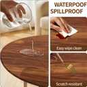 Round Fitted Tablecloth with Elastic Edge Design Table Cover Waterproof Stain-Resistant Wipeable Table Cloth Fits 37"-44" Round Tables for Camping, Picnic, Dining, Outdoor