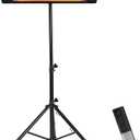 VEVOR Infrared Heater, 1500W Remote Control Electric Space Heater, LED Screen Patio Heater w/ 3 Speeds & Timer, Outdoor/Outdoor for Porch,Dining Room,Studio, with Stand & Mount to Ceiling/Wall,24 in L
