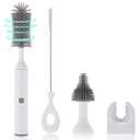 Electric Baby Bottle Brush Set, Multi-Purpose Cleaner Brushes,360high-Speed Rotation Cleaning,1500mAh,Waterproof IPX65,Perfect Baby Bottle Brushes,White
