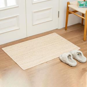 Shatex 2x3ft Handcrafted Braided Jute Rug, 100% Natural Jute Burlap Rug for Entryway and Hallway, Off-White