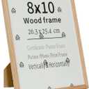 8x10 Set of 6 Oak Wood Picture Frame Solid Wooden Photo Frame Natural Wood Color Frames with Plexi-Glass for Wall Mounting or Tabletop Living Room Bedroom Home Decor