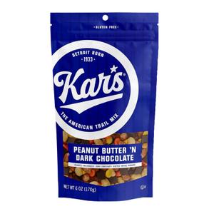 Kars Nuts Peanut Butter N Dark Chocolate Trail Mix - 6 oz Resealable Pouches, Pack of 6 - Gluten-Free Snack Mix Best Before: 11/20/2025