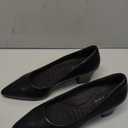 Heels for Women with Arch Support, Low Chunky Block Closed Toe Heels,Comfortable Pointed Toe Dress Office Slip on Pumps Shoes 8