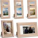 Bucherry 6 Pcs Mini 2x3 Photo Frame Small Wooden Shadow Box Picture Frame Compatible with Fuji Instax Mini 12/11/evo/41/40/99/se/9/8/7 3 Inch Film Tabletop Wall Home Decor Memories Gift (White Oak)