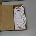 6FT Surge Protector Power Strip, Nuetsa Extension Cord with 8 Outlets and 4 USB Ports, 6 Feet Power Cord (1625W/13A), 2700 Joules, ETL Listed, White