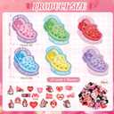 CCINEE 24 Sets Valentines Day Cards for School Classroom Kit, 24PCS Funny Valentines Gift Cards with 48PCS Shoe Charms Bulk for Boy Girl Classroom School Party Favor