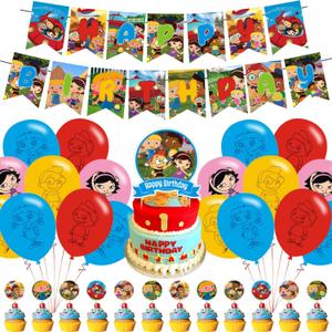Little Einsteins Birthday Party Decorations, Caroon Little Einsteins Party Supplies with Banner, Cake Topper, Cupcake Toppers, Balloons for Fans Birthday Party Favors