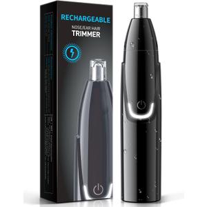 ZORAMI Rechargeable Ear and Nose Hair Trimmer - 2025 Professional Painless Eyebrow & Facial Hair Trimmer for Men Women, Powerful Motor and Dual-Edge Blades for Smoother Cutting Black