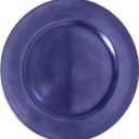 Ms Lovely Metallic Foil Charger Plates - Set of 6 - Made of Thick Plastic - Dark Purple