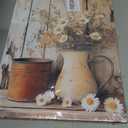 2 x KYSNGMT Farmhouse Wall Decor Rustic Daisy Floral Canvas Wall Art Print | Vintage White Flower in Pitcher Picture Framed Artwork Ready to Hang for Living Room Bedroom Kitchen Country Home Decoration