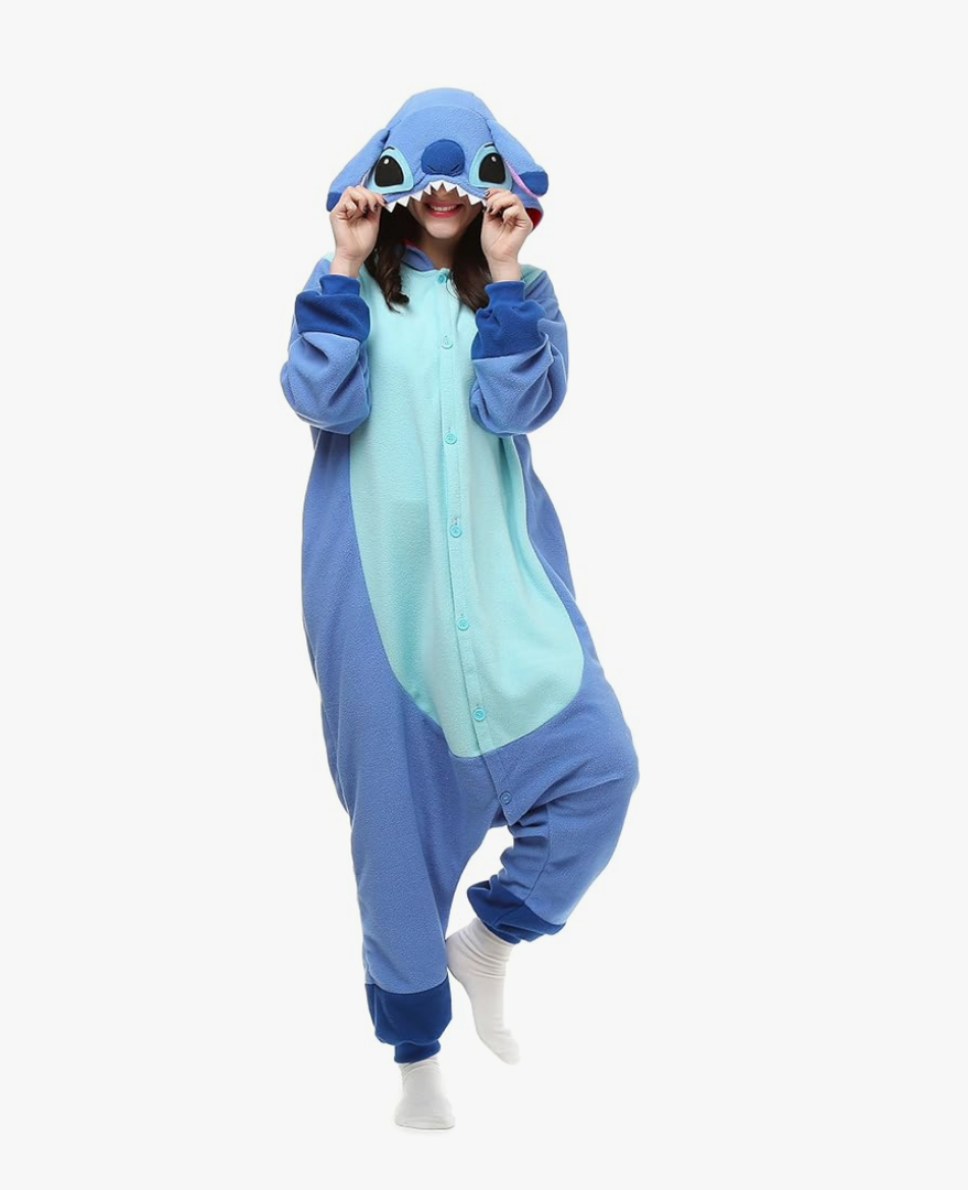 Wishliker Adult Onesie Animal Pajamas Halloween Cosplay Costumes Party Wear Blue, XL