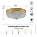 11.8" Mid-Century Semi Flush Mount Ceiling Light, with Clear Glass Shade