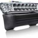12V Club Car Precedent LED Head Light with Bumper, For 12V Precedent Electric Golf carts LED Head 2004-UP