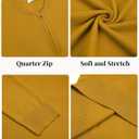 COOFANDY Mens Quarter Zip Pullover Slim Fit Knit Sweater Lightweight Mock Neck Casual Sweaters (S)