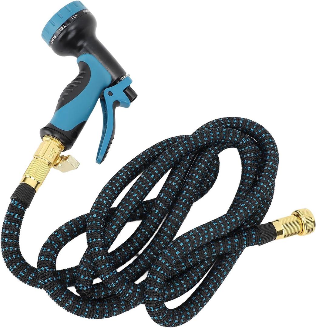 Garden Hose, Retractable Garden Hose Leakproof Black and Blue Lightweight for Swimming Pools (2500D 7.5m / 25ft)