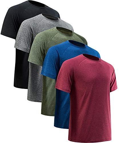 MCPORO Workout Shirts for Men Short Sleeve Quick Dry Athletic Gym Active T Shirt Moisture Wicking, 2XL