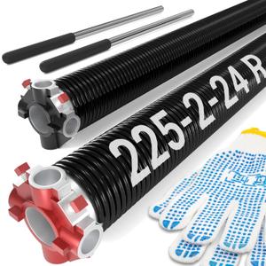 Garage Door Spring 0.225 x 2 x 24 (Pair), 18000 Cycles Garage Spring Door Replacement, Heavy-Duty & Long-Lasting Garage Door Torsion Spring