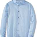 Calvin Klein Kids Sateen Shirt (Big Kids) (Blue, 18)