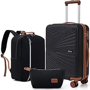 Eeeza Luggage Sets 3 Piece, Suitcases with Wheels, ABS Hard Case Luggage with TSA Lock Spinner Wheels, Carry On Luggage Set (20inch)