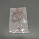 Losaria Glitter Pink Birthday Decorations - Happy Birthday Cake Topper for Women or Girls - Shiny Acrylic Party Supplies