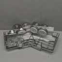 TAILI Corner-adaptive Suction Cup Shower Caddy 2 Pack, Stainless Steel Rustproof Corner Shower Shelves, Drill-Free Wall Mounted Baskets, Large Capacity, Removable Suction Cup Bathroom Organizer, Gray