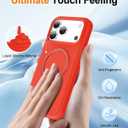 ZHK Liquid Silicone Designed for iPhone 17 Pro Case with Magnet Stand, [Precise Camera Lens Protection][Mil-Grade Drop Shockproof][Soft Anti-Scratch Microfiber Lining] Slim Fit Cover, Red