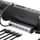 JSAUX Docking Station for Steam Deck/ROG Ally/Legion Go/MSI Claw, 6-in-1 Steam Deck Dock with HDMI 4K@60Hz, Gigabit Ethernet, 3 USB A 3.0 and 100W Charge, Compatible with Steam Deck OLED-HB0603