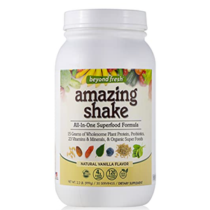 Beyond Fresh Amazing Shake, Superfood Formula, Plant Protein Based, Meal Replacement, Natural Vanilla Flavor, 999 Gram (N12551)EXP 02/2026