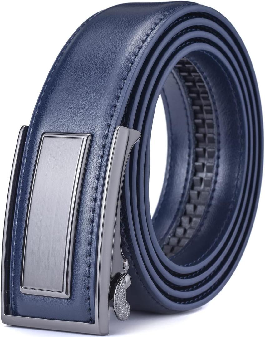 Mens Belt Beltox Ratchet Dress Leather Buckle Belt Black Brown Blue 1 3/8 Gift Box