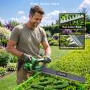 TaskStar 22" Hedge Trimmer Cordless: 20V Electric Bush Trimmer with Debris Remover, 2x4.0Ah Rechargeable Battery, Dual-Action SK5 Blade, All-Around Trimming Shrub Hedge Clippers for Garden Yard
