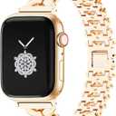 Kolgios 38/40/41/42/44/45/46mm Cool Chain Women Smartwatch Bands Compatible for Apple Watch Bands Series 11/ SE3/10/9/8/7/6/5/4 Stylish Replacement Bracelet for Iwatch S11/10/9 Gift To Her (Bowtie Gold)