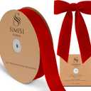 Red Velvet Ribbon 1.5'' 25 Yards for Christmas Tree, Gift Wrapping, Flower Bouquet, Wreath Decorations, Bow Making