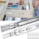 22 inch Drawer Slides Soft Close 6 Pairs Full Extension Ball Bearing Drawer Rails Side Mount Metal Dresser Runners for File Cabinet Trash Can Kitchen Wardrobe Glides 22" Silver 100 LB Capacity