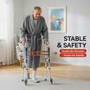 Loyoda Folding Walkers for SeniorsMedical Bariatric Walker Lightweight 5'' Front Wheel Walker Height and Width Adjustable Aluminum Standard Walker for Handicap