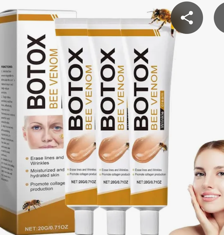 Botox Bee Venom Skin Treatment Cream – Botox Bee Venom Wrinkle Removal Cream, Anti-Aging, Firming, & Moisturizing for All Skin Types – Lifting & Recovery Formula for a Youthful Glow, Exp04/24/2028 (Pack of  3)
