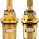 Cartridge for Kohler K-GP77005-RP & K-GP77006-RP Faucet Ceramic Valve, Hot and Cold Faucet Cartridge Replacement Parts, 2 Pack Ceramic Valve Replacement - Brass
